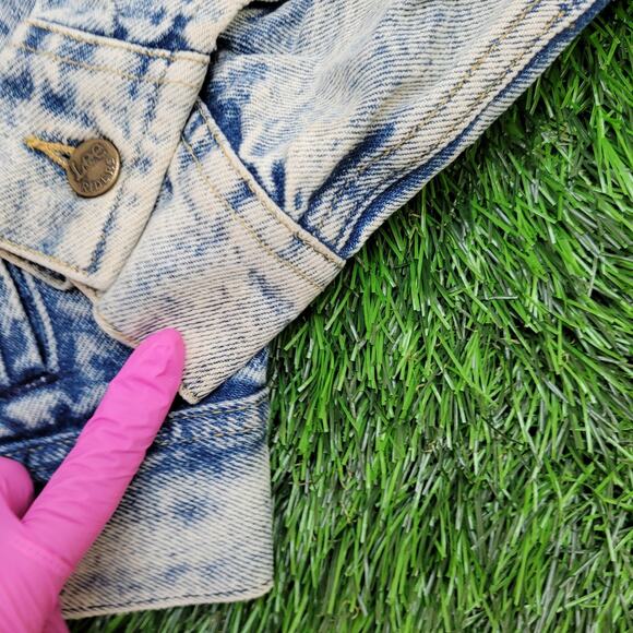 Vintage LEE Riders Denim Jacket Medium 22x25 Crop PATD-153438 - Picture 8 of 16